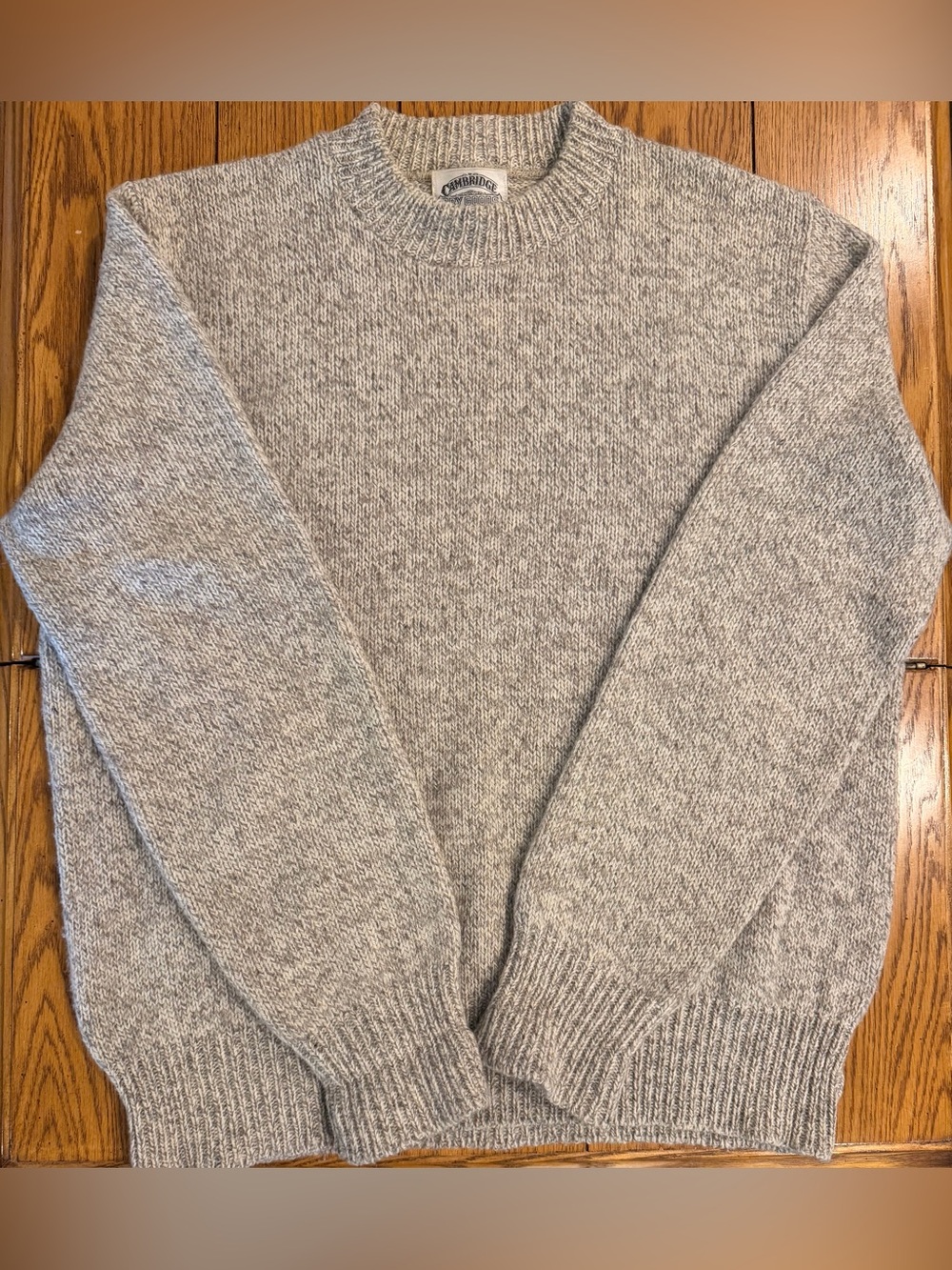 Cambridge Dry Goods Co. wool blend crewneck sweater, XL, beige/tan color